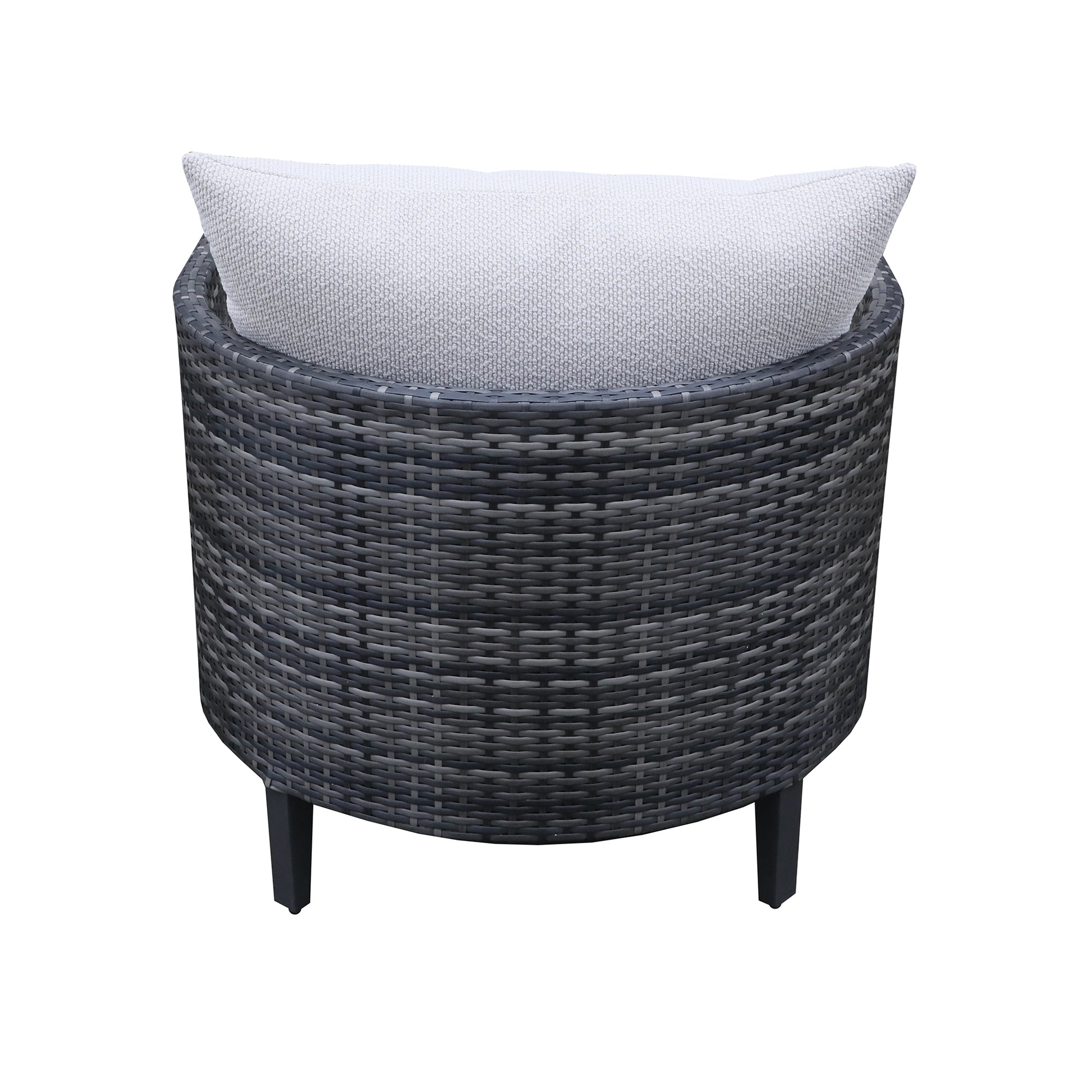 Premium Outdoor Wicker Club Chair With Cushion, Set Of 2, Gabardine Grey Aluminium