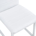 Set Of 4 Dining Chairs, White Dining Chair Set, Pu Material High Backrest Seats And Sturdy Leg Chairs, Suitable For Restaurants, Kitchens, Living Rooms White Pu