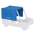 Twin Size Car Shaped Bed With Tents,White White Plywood