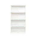 Bookcase Contemporary Closed Back Glass Doors Office Storage Cabinet Floor To Ceiling Low Cabinet Bookcase Against Wall Dustproof Bookshelf White Mdf