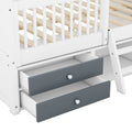 Full Size Wood Bed House Bed Frame,White Box Spring Not Required Full White Wood Pine Bed Frame Wood