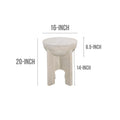Tomas 20 Inch Side End Table, Mango Wood Drum Top, Classic Washed White White Solid Wood