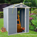 4X6Ft Resin Outdoor Storage Shed Kit Perfect To Store Patio Furniture,Grey Grey Plastic