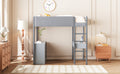 Full Size Teddy Fleeceloft Bed Wood Bed, Gray Full Gray Fleece