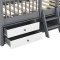 Twin Size Wood Bed House Bed Frame,Gray Box Spring Not Required Twin Gray Wood Pine Bed Frame Wood