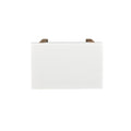 Kerry 20 Inch Rectangular End Side Table, Mango Wood, Sled Base, Glossy White, Natural Brown Brown White Wood