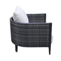 Premium Outdoor Wicker Club Chair With Cushion, Set Of 2, Gabardine Grey Aluminium