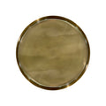 Ara 12 Inch Side End Table, Vintage Sleek Pillar Base, Round Tray Top, Oxidized Antique Brass Antique Brass Iron