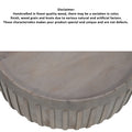 Alisha 36 Inch Coffee Table, Handcrafted Drum Shape With Ribbed Edges, Gray Mango Wood Gray Solid Wood