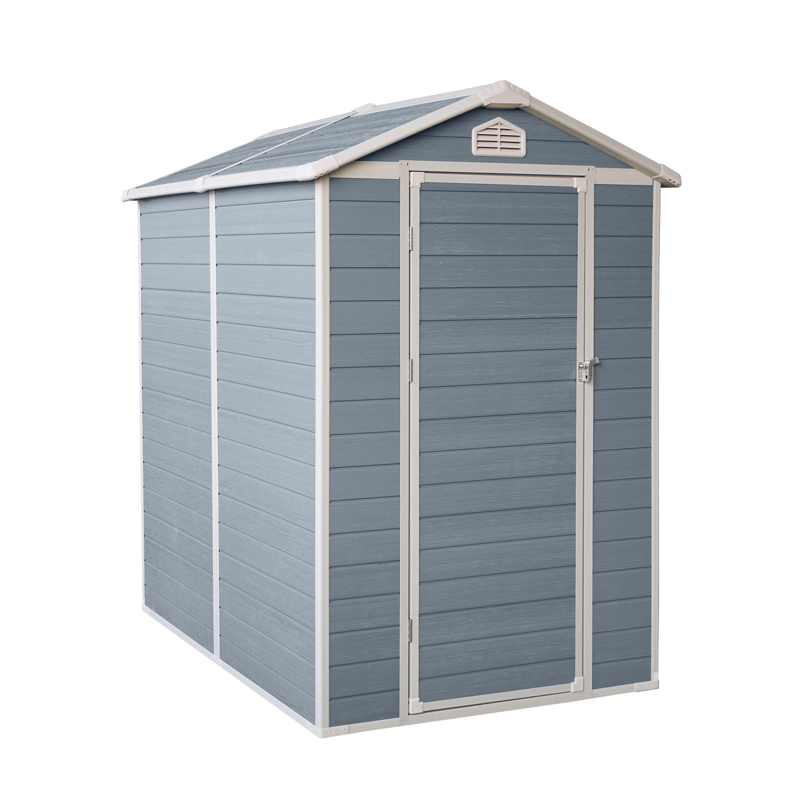 4X6Ft Resin Outdoor Storage Shed Kit Perfect To Store Patio Furniture,Grey Grey Plastic