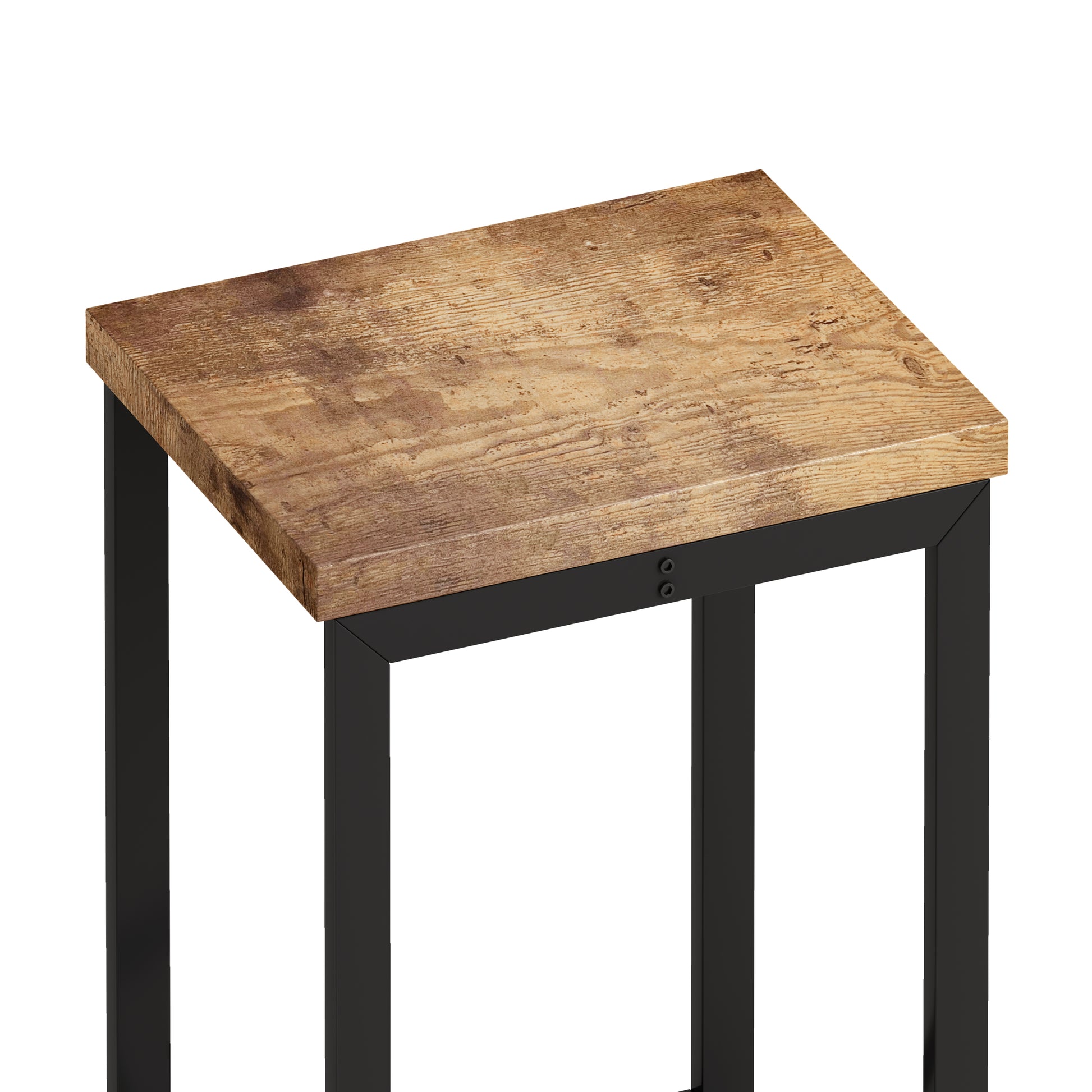 Modern Design Kitchen Dining Table, Pub Table, Long Dining Table Set With 3 Stools, Convenient Hanging Stool Design, Natural Black Natural Black Desk And Chair Set Mdf Metal