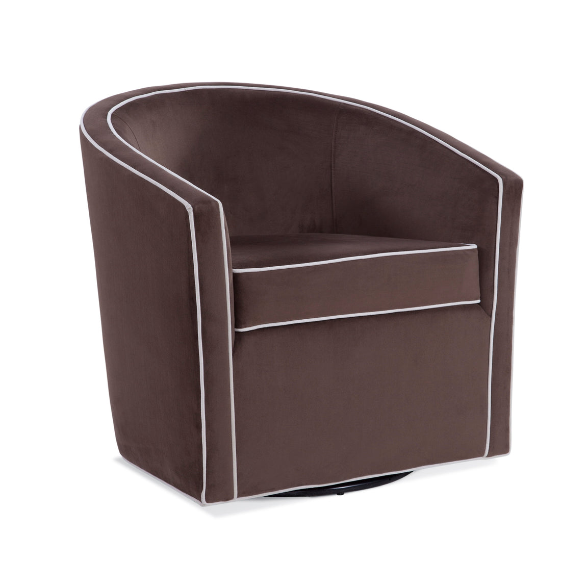 Kendall Maple Brown Swivel Chair Brown Mid Century Modern Foam Velvet
