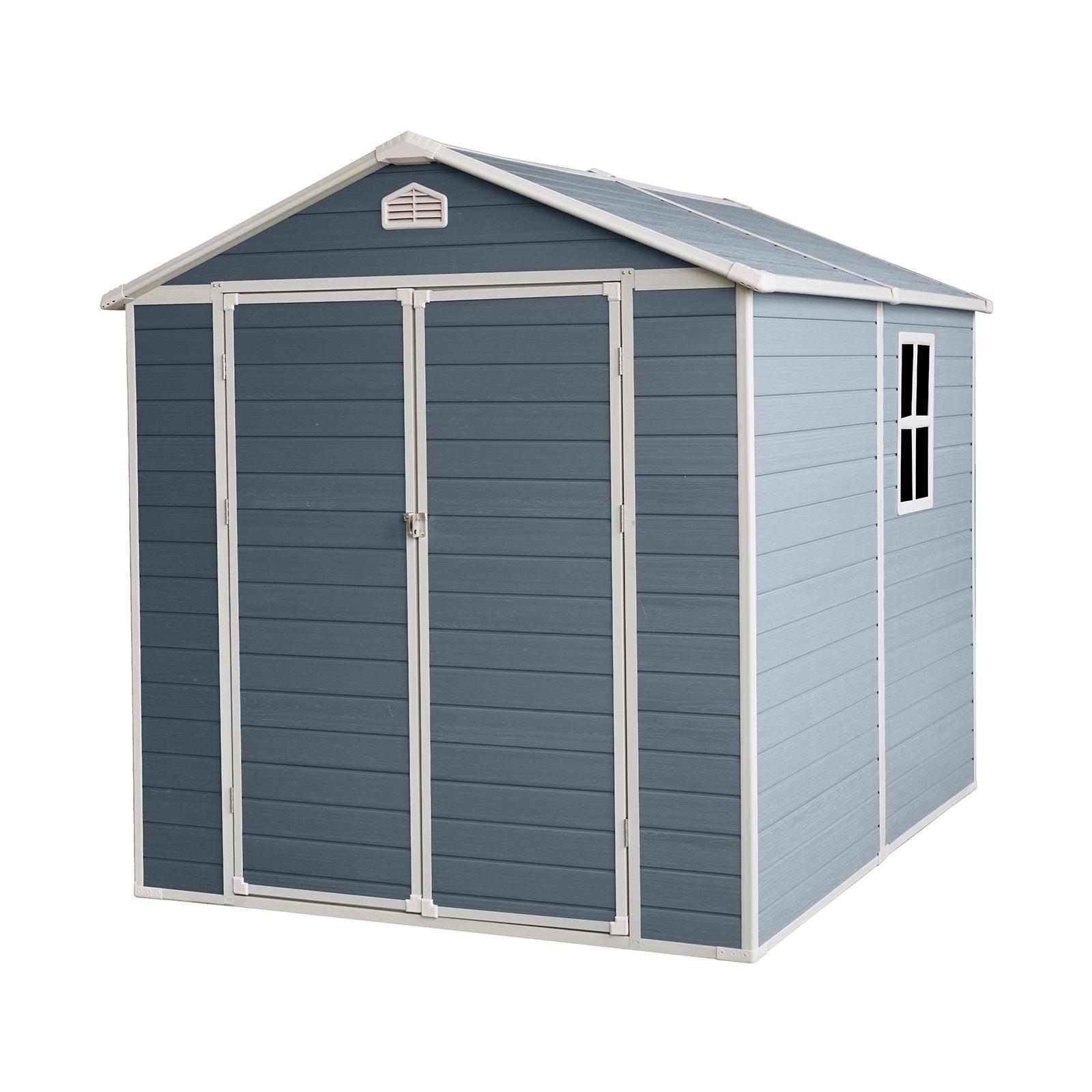 6X8Ft Resin Outdoor Storage Shed Kit Perfect To Store Patio Furniture,Grey Grey Plastic