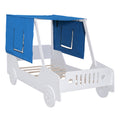 Twin Size Car Shaped Bed With Tents,White White Plywood