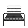 Metal Platform Bed Frame With Headboard, Sturdy Metal Frame, No Box Spring Needed Full Full Black Iron