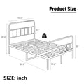 Metal Platform Bed Frame With Headboard, Sturdy Metal Frame, No Box Spring Needed Full Full Black Iron