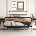 Metal Platform Bed Frame With Headboard, Sturdy Metal Frame, No Box Spring Needed Full Full Black Iron