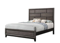 Cotemporary Gray Finish Queen Size Panel Low Profile Bed Geometric Design Wooden Bedroom Furniture Brown Gray Wood