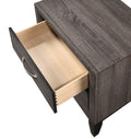 Contemporary 2 Drawer Nightstand End Table Gray Brown Finish Two Storage Drawers Metal Handles Bedroom Living Room Wooden Furniture Brown Gray Wood