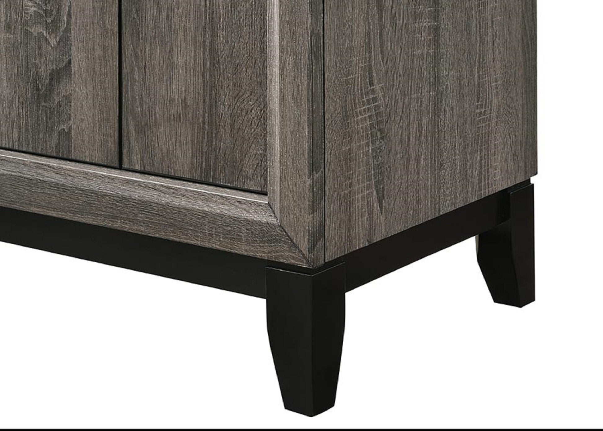 Contemporary 2 Drawer Nightstand End Table Gray Brown Finish Two Storage Drawers Metal Handles Bedroom Living Room Wooden Furniture Brown Gray Wood