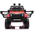 Ride On Truck Car For Kid,12V7A Kids Ride On Truck 2.4G W Parents Remote Control,Electric Car For Kids,Three Speed Adjustable,Power Display, Usb,Mp3 ,Bluetooth,Led Light,Three Point Safety Belt Red Plastic