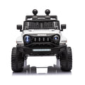 Ride On Truck Car For Kid,12V7A Kids Ride On Truck 2.4G W Parents Remote Control,Electric Car For Kids,Three Speed Adjustable,Power Display, Usb,Mp3 ,Bluetooth,Led Light,Three Point Safety Belt White Plastic