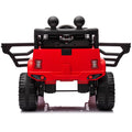 Ride On Truck Car For Kid,12V7A Kids Ride On Truck 2.4G W Parents Remote Control,Electric Car For Kids,Three Speed Adjustable,Power Display, Usb,Mp3 ,Bluetooth,Led Light,Three Point Safety Belt Red Plastic