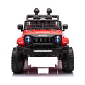 Ride On Truck Car For Kid,12V7A Kids Ride On Truck 2.4G W Parents Remote Control,Electric Car For Kids,Three Speed Adjustable,Power Display, Usb,Mp3 ,Bluetooth,Led Light,Three Point Safety Belt Red Plastic