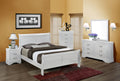 Queen Size Bed White Louis Phillipe Solid Wood 1Pc Bed Bedroom Sleigh Bed Bedroom Furniture Box Spring Required Queen White White Bedroom Contemporary,Modern Bed Frame Solid Wood