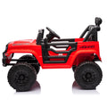 Ride On Truck Car For Kid,12V7A Kids Ride On Truck 2.4G W Parents Remote Control,Electric Car For Kids,Three Speed Adjustable,Power Display, Usb,Mp3 ,Bluetooth,Led Light,Three Point Safety Belt Red Plastic