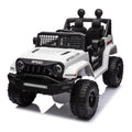 Ride On Truck Car For Kid,12V7A Kids Ride On Truck 2.4G W Parents Remote Control,Electric Car For Kids,Three Speed Adjustable,Power Display, Usb,Mp3 ,Bluetooth,Led Light,Three Point Safety Belt White Plastic