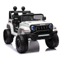 Ride On Truck Car For Kid,12V7A Kids Ride On Truck 2.4G W Parents Remote Control,Electric Car For Kids,Three Speed Adjustable,Power Display, Usb,Mp3 ,Bluetooth,Led Light,Three Point Safety Belt White Plastic