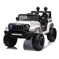 Ride On Truck Car For Kid,12V7A Kids Ride On Truck 2.4G W Parents Remote Control,Electric Car For Kids,Three Speed Adjustable,Power Display, Usb,Mp3 ,Bluetooth,Led Light,Three Point Safety Belt White Plastic