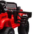 Ride On Truck Car For Kid,12V7A Kids Ride On Truck 2.4G W Parents Remote Control,Electric Car For Kids,Three Speed Adjustable,Power Display, Usb,Mp3 ,Bluetooth,Led Light,Three Point Safety Belt Red Plastic