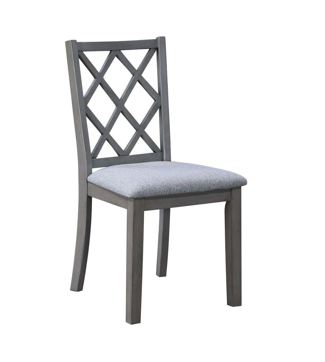 Carlisle Set Of 2 Gray Finish Cross Back 17.5" Side Dining Chair Gray Wood Fabric