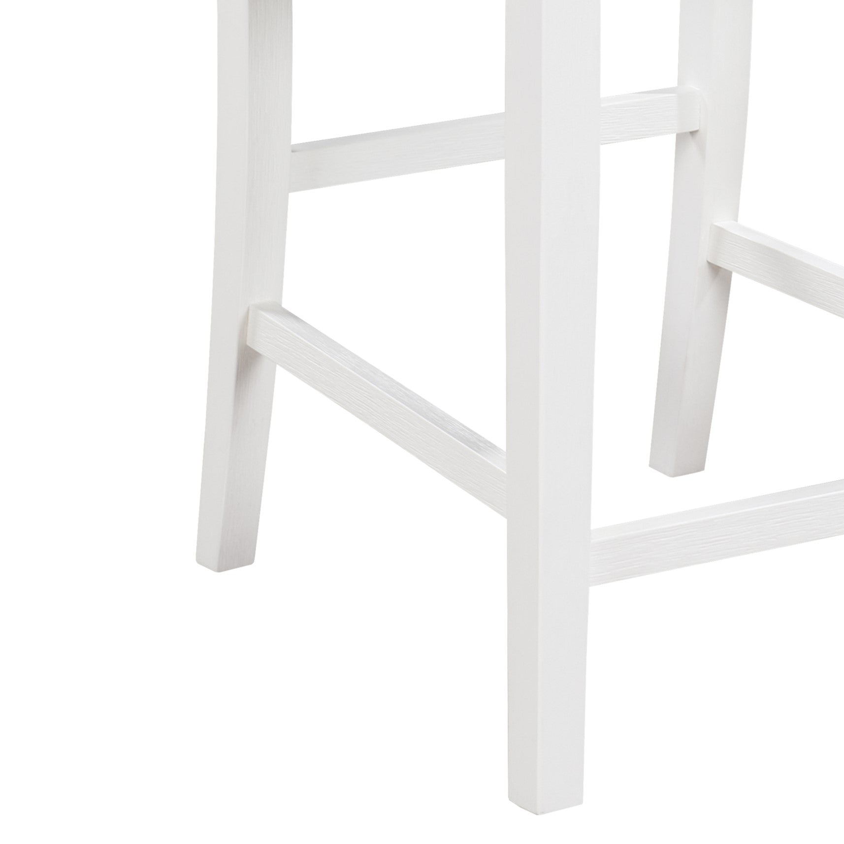 Graham Set Of 2 White Finish Upholstered Seat 20" Counter Height Chair White Wood Fabric