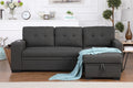 3 Piece Upholstered Sectional Dark Gray Foam Linen