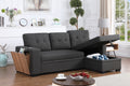 3 Piece Upholstered Sectional Dark Gray Foam Linen