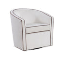 Kendall Cream Swivel Chair Cream Mid Century Modern Foam Velvet