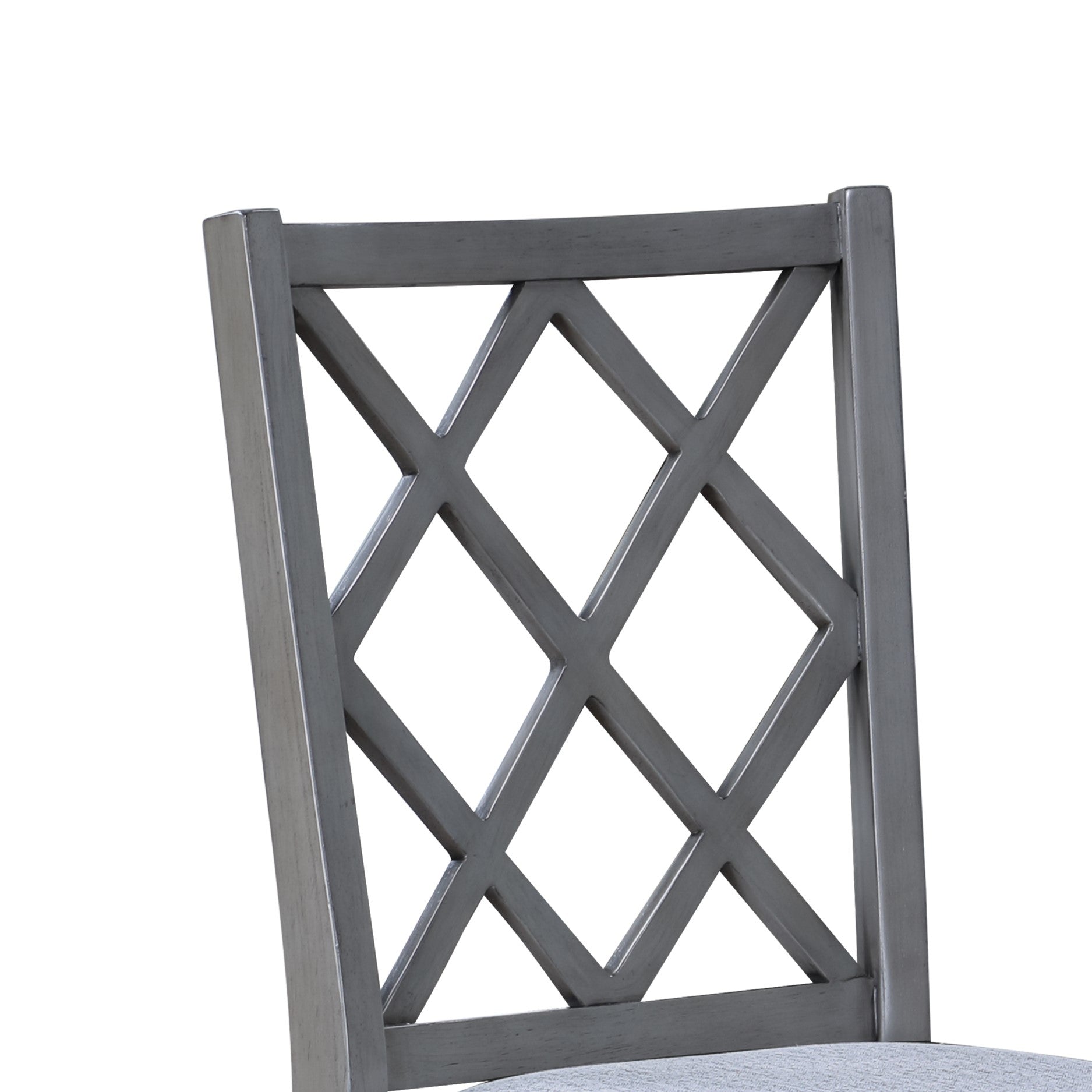 Carlisle Set Of 2 Gray Finish Cross Back 17.5" Side Dining Chair Gray Wood Fabric