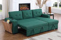 3 Piece Upholstered Sectional Green Foam Linen 3 Seat