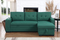 3 Piece Upholstered Sectional Green Foam Linen 3 Seat