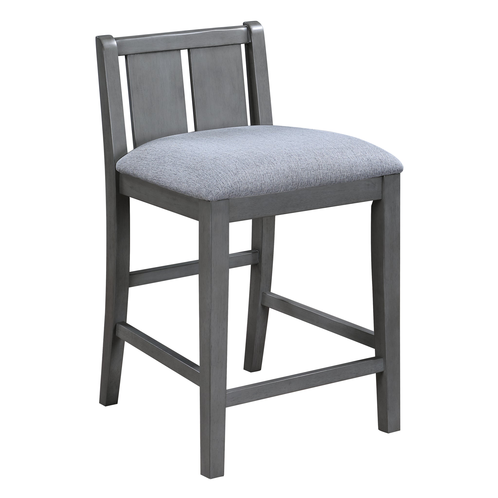 Graham Set Of 2 Gray Finish Upholstered Seat 20" Counter Height Chair Gray Wood Fabric