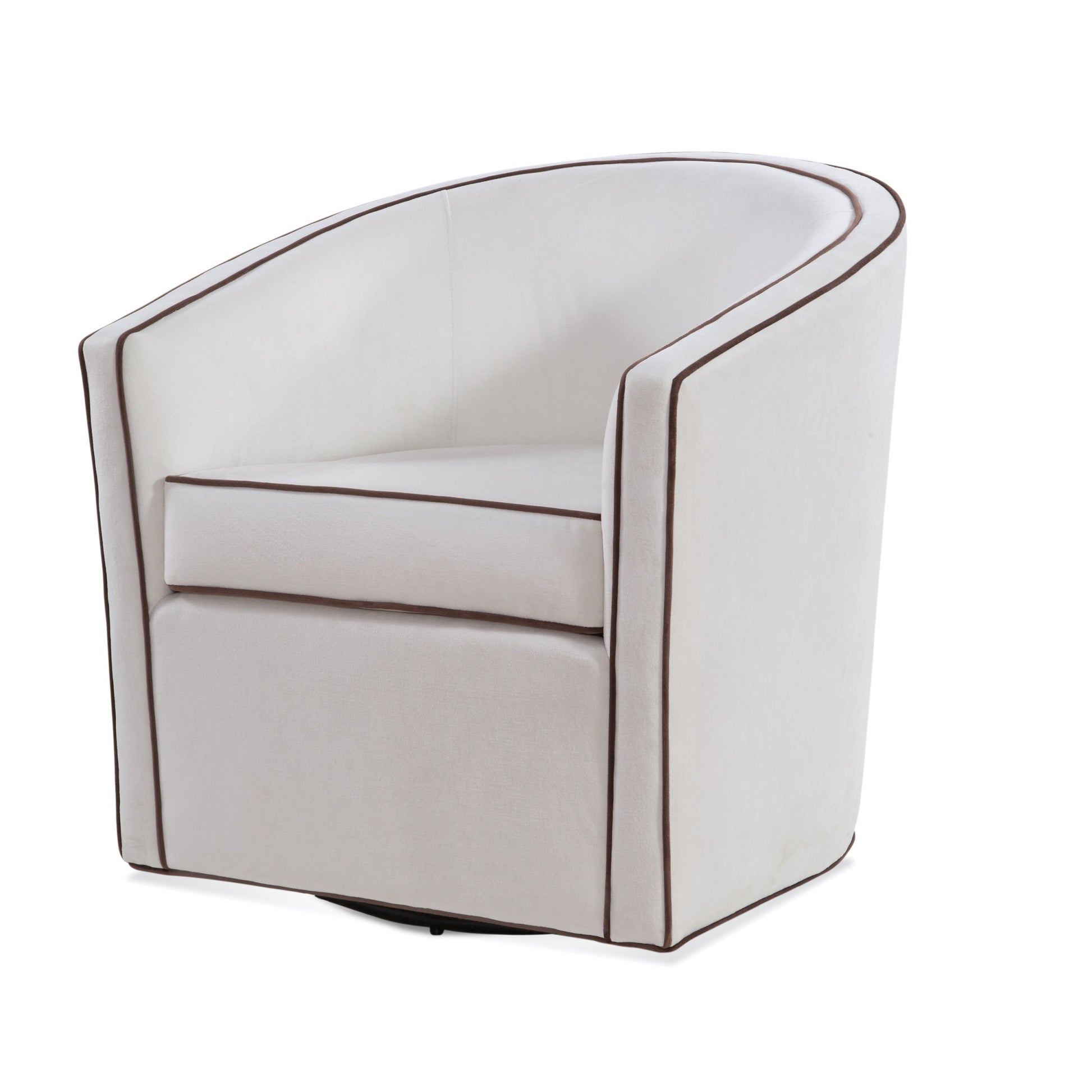 Kendall Cream Swivel Chair Cream Mid Century Modern Foam Velvet