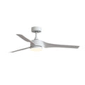 52 Inch Downrod Ceiling Fans With Lights And Remote Control, Modern Outdoor Indoor White 3 Blades Led Lights Smart Ceiling Fans For Bedroom, Living Room, And Patios White Abs Steel Q235