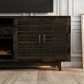 Avondale 83 Inch Electric Fireplace Tv Console, For Tvs Up To 95 Inches, Minimal Assembly, Charcoal Brown Finish Electric Gray Primary Living Space Alder Yes Insert Electric 41 50 No Grey 400 Vent Free Contemporary,Modern,Transitional Wood