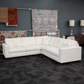 Concord Performance White Modular 3 Piece Sectional White Wood Polyester 5 Seat