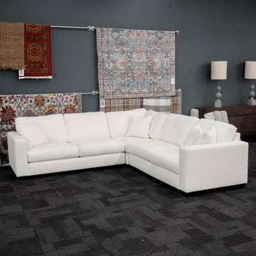 Concord Performance White Modular 3 Piece Sectional White Wood Polyester 5 Seat