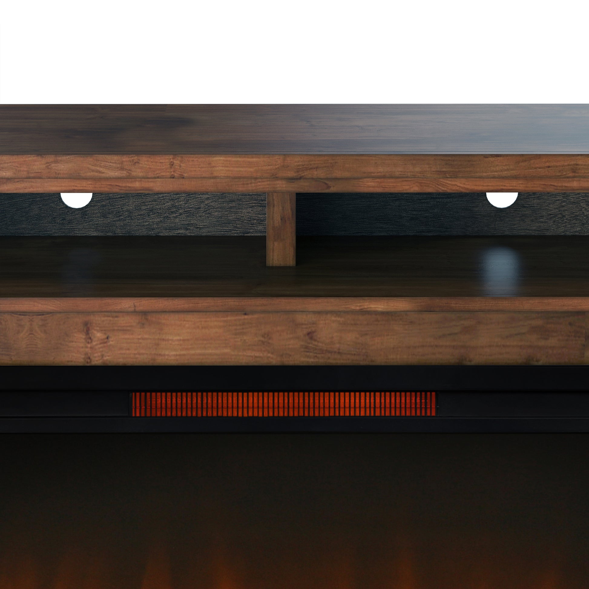 Farmhouse 93 Inch Electric Fireplace Tv Stand For Tvs Up To 100 Inches, Minimal Assembly, Aged Whiskey Finish Electric Brown Primary Living Space Alder Yes Insert Electric 41 50 Yes Brown 400 Vent Free Farmhouse,Lodge,Rustic Wood