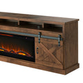 Farmhouse 93 Inch Electric Fireplace Tv Stand For Tvs Up To 100 Inches, Minimal Assembly, Aged Whiskey Finish Electric Brown Primary Living Space Alder Yes Insert Electric 41 50 Yes Brown 400 Vent Free Farmhouse,Lodge,Rustic Wood